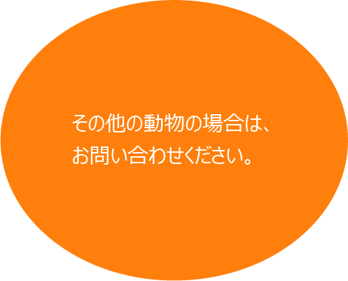 その他の動物の場合は、お問い合わせください。